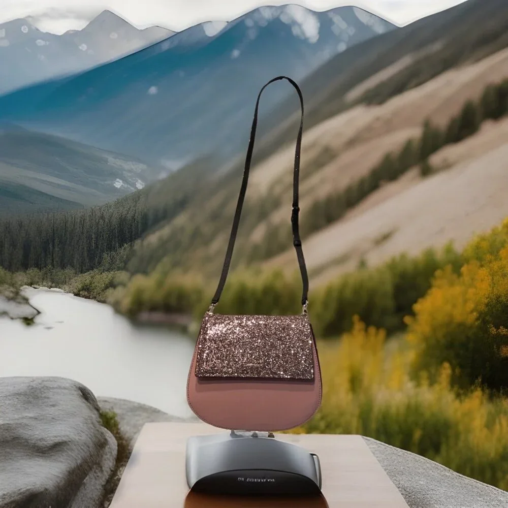 NWT Kate Spade CAMERON STREET GLITTER Pink & Brown BYRDIE Crossbody Bag‎ HANDBAG